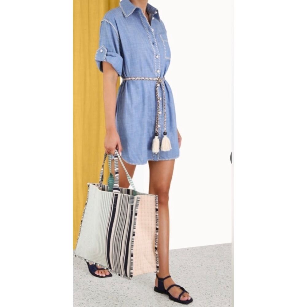 Zimmerman - Light Blue Denim Belted Mini Dress-  0P